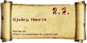 Ujváry Henrik névjegykártya